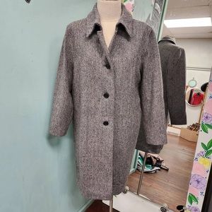 Vintage 90s Jonathan Michael wool tweed long coat